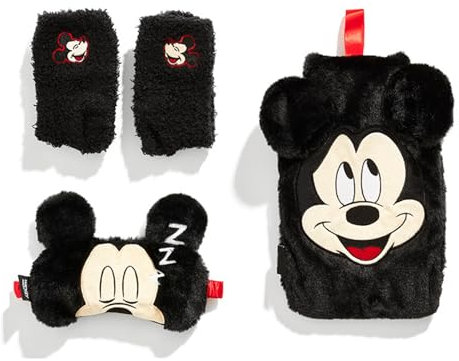 Skinnydip Disney Coffret cadeau bouillotte – Mickey Mouse 3 pièces – Masque pour les yeux, chaussettes moelleuses et bouillotte – avec jolis détails brodés