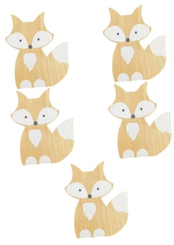 PRETYZOOM 5 STK Fuchs-Ornament Tischdekoration kinderzimmer zubehör Schreibtischspielzeug hölzerne Fuchsstatue Wohnkultur Holzhandwerk Schicke Dekoration Massivholz Dekorationen Tischgestell