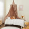 ALAVYA HOME® Betthimmel Baldachin Kinderzimmer 100% Bio-Baumwolle Musselin I GOTS-Zertifiziert I Passt um Babybett Kinderbett I Saumlänge ca. 250cm Moskitonetz Insektenschutz - Braun