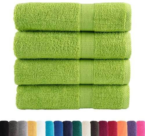 vidaXL Premium-Duschtücher SOLUND 4 STK. Apfelgrün 70x140 cm 600 g/m²