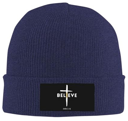 56 Beanie Mütze Ich Glaube Johannes 3 16, Christentum, Kreuz Strickmütze Unisex Beanie Hut Bequeme Wintermütze Für Alle Jahreszeiten Fischen Running