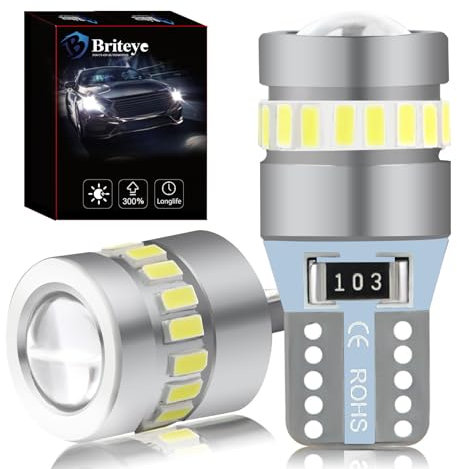 Briteye 501 T10 W5W LED Bulbs 6000K White Light For Car LED Position Light Bulbs Interior Reading Lights (2pcs)
