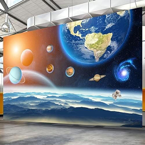 XLMING Planet Universum Stern Wand Cartoon Kinderzimmer 3D Tapete Home Dekoration Wohnzimmer Sofa Schlafzimmer Tv Hintergrund Wand-430cm×300cm