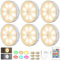 16 LEDs Schrankbeleuchtung mit Bewegungsmelder, 12 Farben Unterbauleuchte mit Fernbedienung, 1000mAh Wiederaufladbar Nachtlicht Kabellos LED Schranklicht für Kleiderschrank, Treppe, RV - 6 Stück