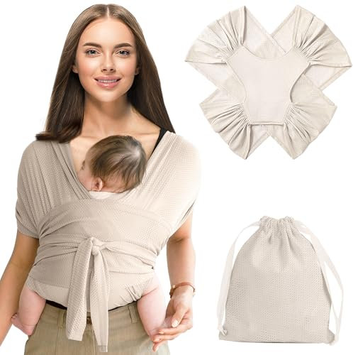 CJSME® Écharpe porte-bébé douce et respirante - Facile à utiliser, élastique et réglable.