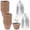 WWmily 26 Set Plant Nursery Pots with Humidity Dome Square Biodegradable Fibre Paper Seeding Starter Pots for Seedlings Garden Vegetable Flower Germination