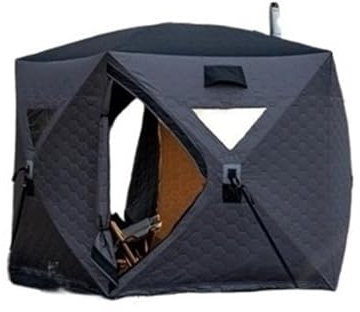 biwakzelt Star Hub Zelt Tragbares Pop-Up-Eisfischer-Angler Thermal Hub Shelter Zelt Saunazelt für den Winter Eisfischerzelt(Black)