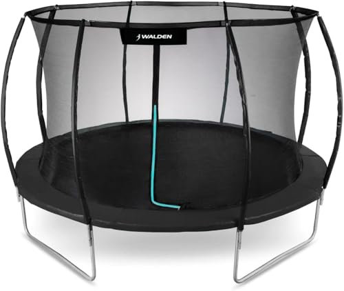 Trampolin Outdoor, Gartentrampolin Ø 244 cm 8 Zertifiziert Trampolin mit Sicherheitszaun und Gepolsterte Stangen für Kinder Indoor Outdoor Fitness, Belastbar bis 100kg (8FT DE)