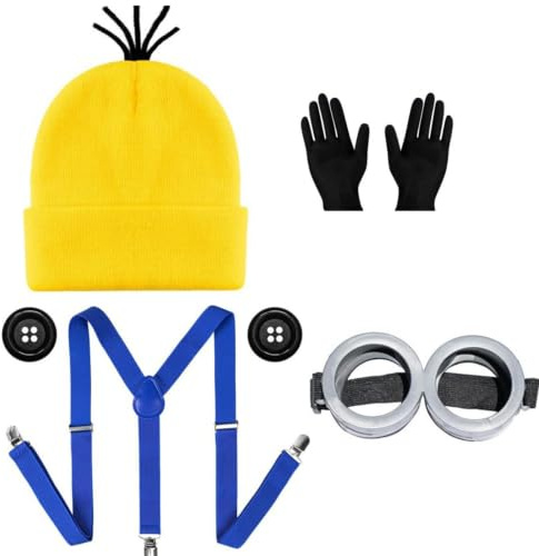 NlsqEU 5 pcs Kostüm Set für Cosplay, Halloween Kostüme für Erwachsene Karneval Kostüm Zubehör Mütze Handschuhe Set
