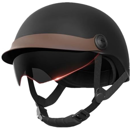 Jethelm Visier Roller Helm Mopedhelm | Motorradhelm Mopedhelm Herren Jethelm | Multisport Schutz Mopedhelme Mit Offenem Gesicht | Scooter Helm Atmungsaktiv Mopedhelme Für Herren Damen 54–62cm