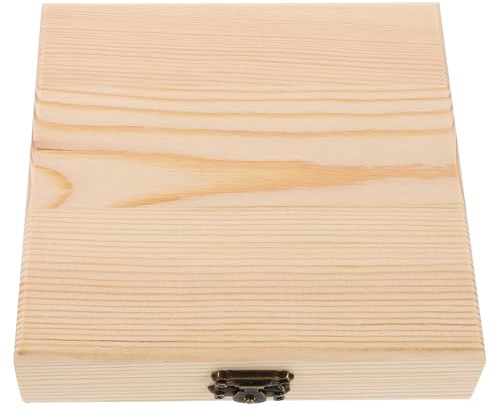 INOOMP Custodia per DVD: scatola porta CD in legno, stile vintage, quadrata, per CD, DVD e album - piccola vetrina per uso domestico, ufficio e auto