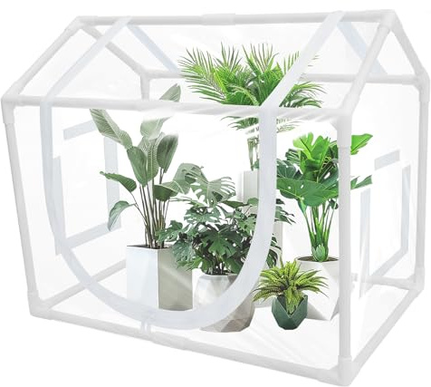 Sutowe Mini serra per interni ed esterni, protezione per fiori in inverno con chiusura lampo, copertura per piante, tenda per verdure, piantine, semi di umidità (60 x 50 x 40 cm)