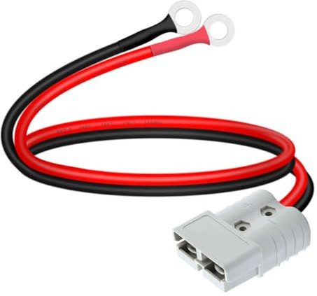 YINGAYOU Anderson Battery Connector Plug 50A 600V with O Ring 8mm 10AWG Anderson Cable with O Ring for Caravans, Trailers, Boats, Solar Panels (10AWG, 0.5 m/1.6 ft)