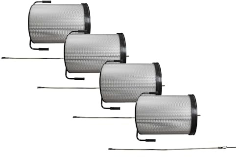 vhbw 4x Feinstaub-Filterpatrone Ersatz für Bernardo FP2 für Absauganlage für Holzbearbeitungsmaschine - Mit Reinigungsbürste