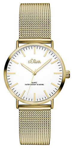 s.Oliver Damen-Armbanduhr Analog Quarz Edelstahl SO-3271-MQ