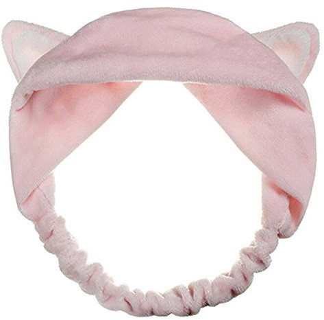 Serre-tête élastique avec oreilles de chat pour femme et fille, rose, M