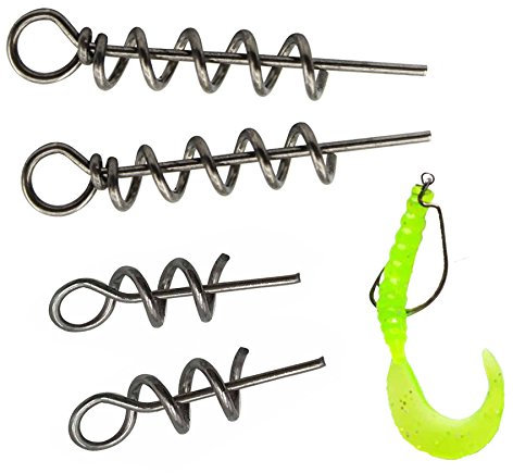 JSHANMEI Fishing Lure Bait Spring Lock Pin Twist Lock Hook Lure Connectors Fishing Spring Needle Screw Soft Worm Lure Hooks Pin Fixed Lock Needle (Large-100pcs)