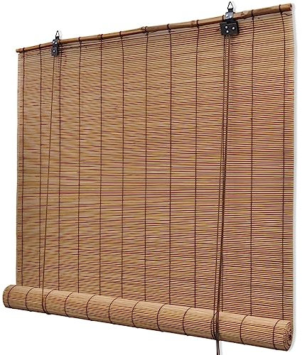 vidaXL Bambusrollo 100x220cm Braun Fensterrollo Sichtschutz Holzrollo Jalousie