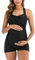 EastElegant Maillot de Bain Une pièce rétro Halter avec Boyleg Grossesse(Noir,Small)