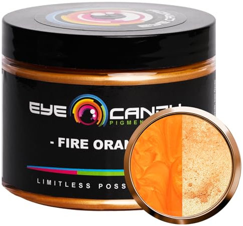 Eye Candy Premium Mica-Pulver-Pigment Fire Orange (50 g) Mehrzweck-DIY-Kunst und Handwerk Zusatzstoff,Holzbearbeitung, Epoxidharz, natürliche Badekugeln, Farbe, Nagellack (Fire Orange, 50 g)