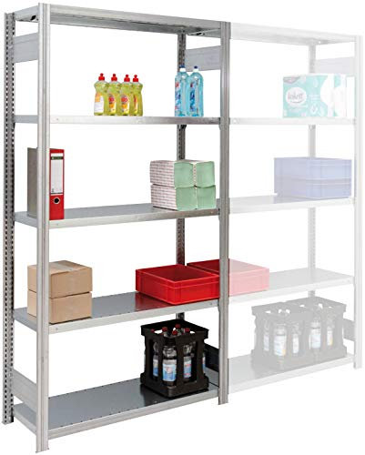 Regalwerk BERT Lagerregal LR 150|7 Grundfeld 3000 x 1285 x 600 mm - mit Längenriegel - Fachlast 150 kg - 7 Fachböden