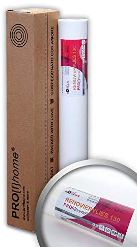 Profhome 399-130-AP Renoviervlies 130 g Malervlies Anstrich-Vlies glatte Vliestapete zum Überstreichen 18,75 qm x 25 Meter Rolle FSC® MIX CREDIT Nr. TSUD-COC-001718-KR