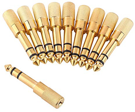 10PCS 6,5 mm Stecker auf 3,5 mm Buchse Audio Adapter, Stereo Audio Stecker Kopfhörer Mikrofonbuchse Adapter, antimagnetisch und Low Sound Loss