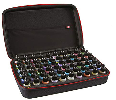 2TUFF Alcohol Ink Storage Case - Fits up to 60 Bottles - Paint Carry Case & Organizer with Foam Insert & Inner Storage Pocket