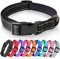 HEELE Hundehalsband, weich gepolstertes Neopren Nylon Hunde Halsband für kleine mittlere große Hunde und Welpen, verstellbare und reflektierende Halsband Hund für Training, Schwarz, M