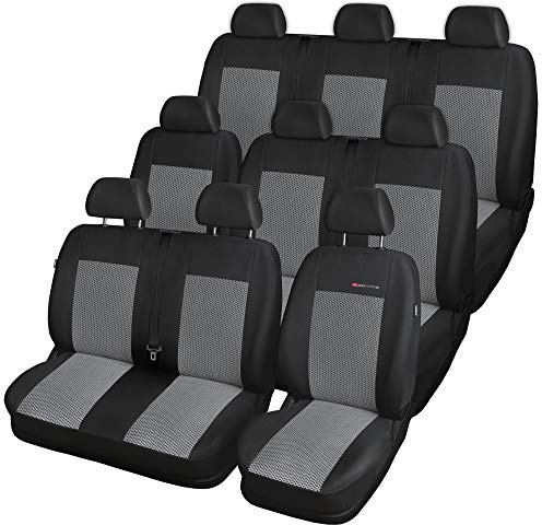 P2 Sitzbezüge für Ford Transit 7 Bus 9-Sitzer ab 2013, Grau