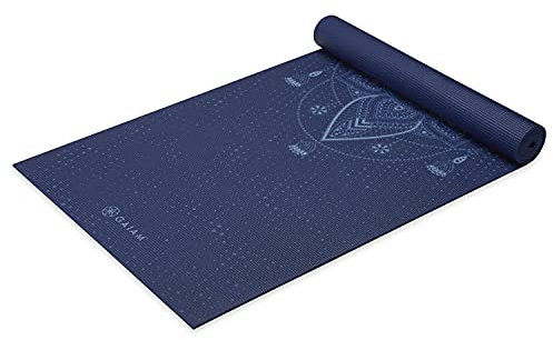 Gaiam Yogamatte, Premium-Druck, extra dick, rutschfeste Trainings- und Fitnessmatte für alle Arten von Yoga, Pilates und Bodentraining, Himmelblau, 6 mm, 68 x 61 x 6 mm