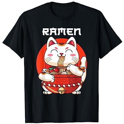 Ramen Maneki Neko Nudelsuppe T-Shirt