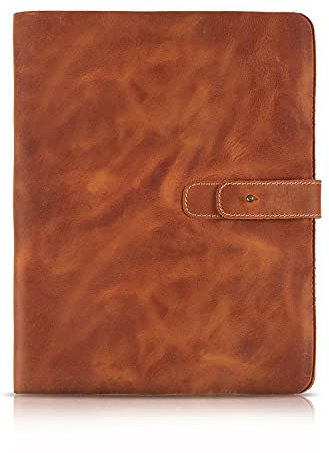 Londo Custodia in Vera Pelle per Tablet per iPad Air 11 Pollici, iPad Pro 11 e iPad – Case con Due Scomparti per Carte e Portapenne/Apple Pencil in Pelle