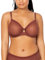 Curvy Couture Damen Sheer Mesh Full-Coverage Unlined Underwire-Bra BH mit voller Abdeckung, Durchsichtig, Schokolade, 85DD