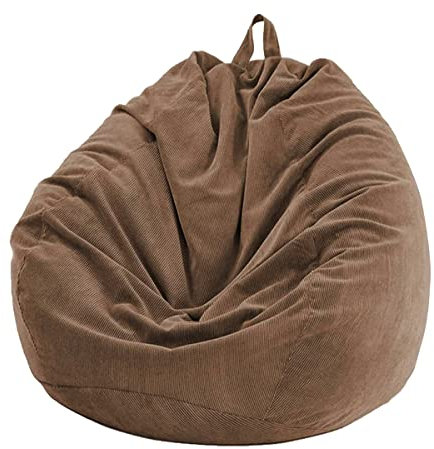 Chickwing Sitzsack ohne Füllung für Erwachsene und Kinder, Cord Sitzkissen Bodenkissen Kissen Sessel BeanBag Sitzsäcke für Outdoor & Indoor Gaming Entspannen (Braun,85x110cm)