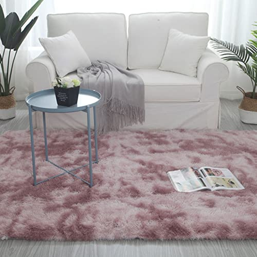 YIFANDU Shaggy Teppich 180x200cm Anti-Rutsch Unterseite Flauschig Weiche Area Rug Kann Maschinenwäsche Einfach zu Säubern für Wohnzimmer, Kinderzimmer, Schlafzimmer und die Küche, Pink Lila