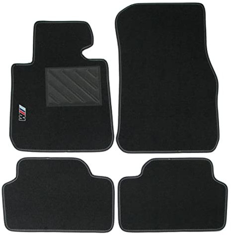 Tappetini compatibili per Serie 1 F20 dal 2011 al 2019 con logo ricamato e battitacco (1 ricamo)