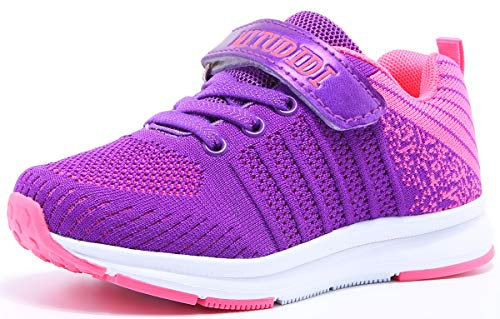 Mitudidi Scarpe Bambini 28 Sneakers Bambina Scarpe Da Corsa Ragazza Indoor Outdoor Traspirante Scarpe Sportive Basse Ginnastica Tennis Basket Multisport Fitness Walking Running Rosa