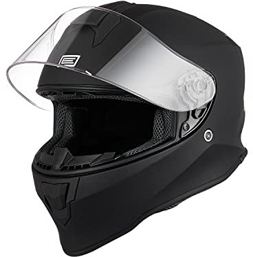 ORIGINE Integralhelm Motorradhelm mit Belüftung ECE Zertifizierung (SOLID MATT Black,L)