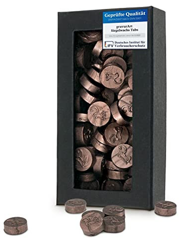 gravurART Siegelwachs Tabs - Siegelwachs Perlen, Einladungen versiegeln mit Stempelwachs für Siegelstempel - Savanne-Roségold