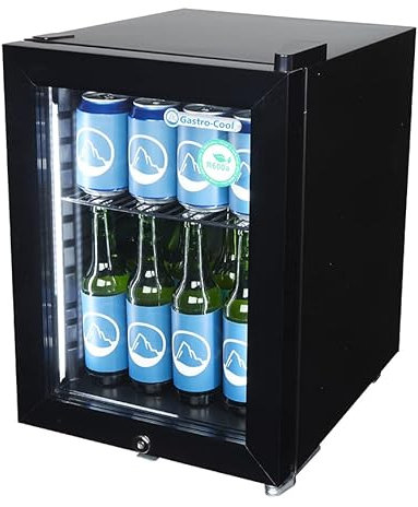 Gastro-Cool - Thekenkühlschrank - Werbekühlschrank - klein - schwarz - LED Licht - GCKW25