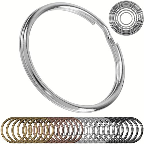 Schlüsselringe Set, Ø 38 mm Durchmesser, 12 Stück, aus gehärtetem Metall, in Kupfer, Metall Ringe Schlüsselanhänger, Schlüssel Organisation Autoschlüssel, Haustürschlüssel, Spaltringe O Ring DIY Kit