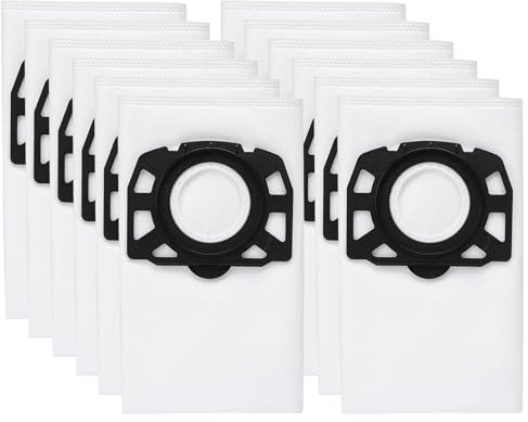 Lot de 12 Sacs de KFI 487 Filtre Sacs d'aspirateur accessoire pour Karcher MV4/WD4/KWD4/KNT4/WD5/MV5/KWD5/WD6/MV6/WD 4.200/WD 5.800/SE 5.100/SE 6.100,2.863-006.0