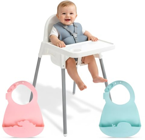 PLASTIMYR Light | Trona de Bebé Alta | Silla para Comer (Set 2 Baberos) | Incluye 2 Baberos de Silicona · 6 Meses a 3 Años · Bandeja Extraíble y Arnés de Seguridad · Fácil de Limpiar