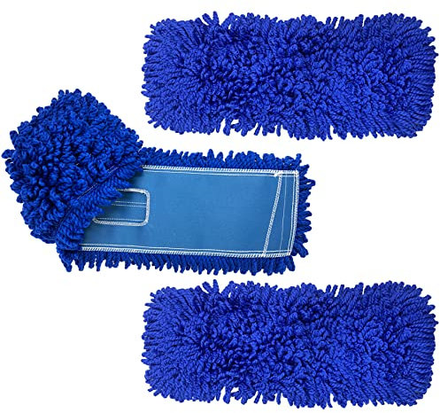 Kleen Handler Mopa antipolvo de microfibra de 48 pulgadas | Repuesto de cabezal de fregona comercial lavable extra grande, paquete de 3