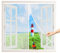 Magnetic Fly Screen Window, 90x70 cm Heavy Duty Mesh Curtain Screen Mesh Curtain Fits Window Size up to, White P