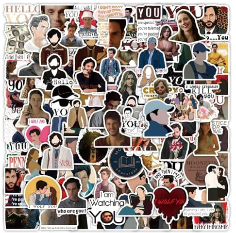 100 Stück Drama You Aufkleber Vinyl Funny Thriller TV Aufkleber für Laptop Skateboard Auto Fahrrad Gepäck Wasserflasche,Wasserdicht Cute Cartoon American Drama Sticker für Teenager Jungen Mädchen