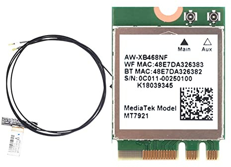 MT7921 WIFI6 2,4 G 5G Carte réseau Gigabit Ordinateur de bureau Ordinateur portable Carte réseau sans intégrée avec antenne intégrée