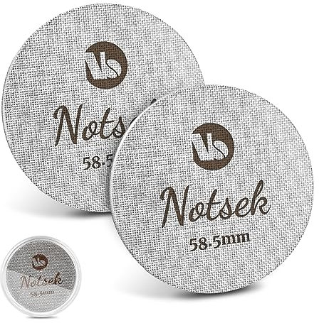 NOTSEK Puck Screen 58mm, 2Pcs 1mm/1.7mm Thick Espresso Puck Screen for 58mm Portafilter, 150μm 316 Stainless Steel Coffee Puck Screen with Acrylic Storage Box, Espresso Screen for Barista Accessories