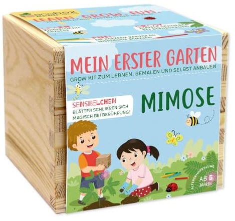 Feel Green ecobox-Kids-Edition Mimose, Nachhaltige Geschenkidee (100% Eco Friendly), Grow Your Own/Anzuchtset, Made in Austria